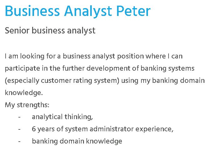 CV sample - Business analyst - Bluebird