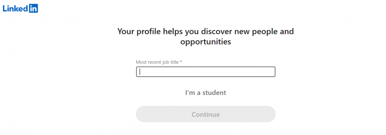 LinkedIn profile - add current job
