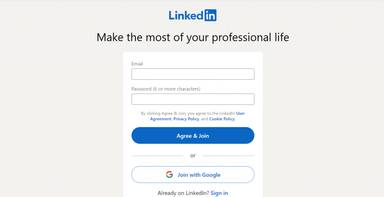 LinkedIn profile - adding password