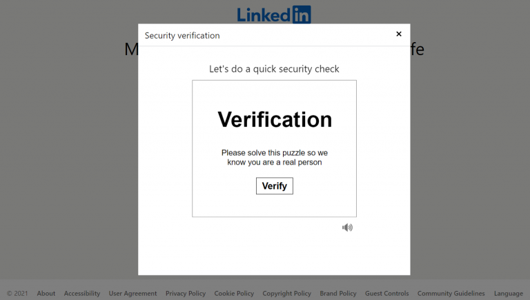LinkedIn profile verification