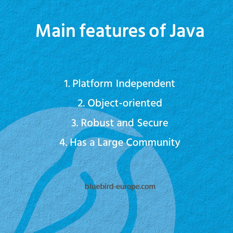 Main Features of Java - Bluebird blog